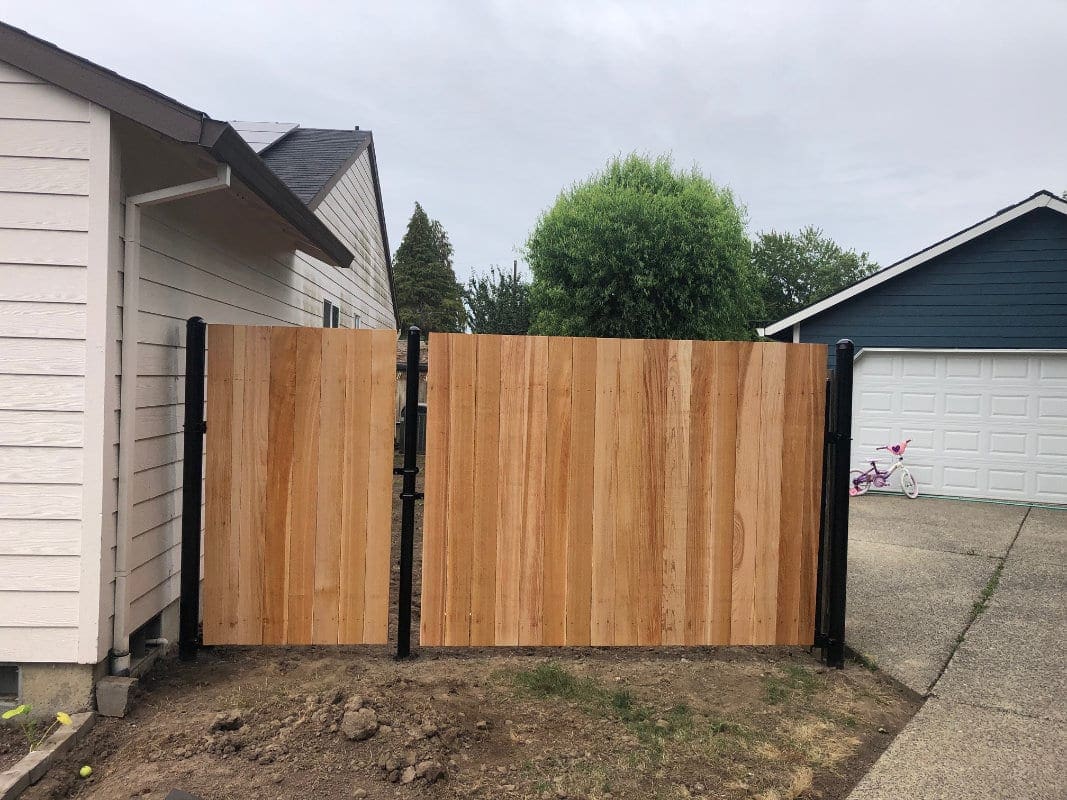 Metal Post Cedar Gate Front